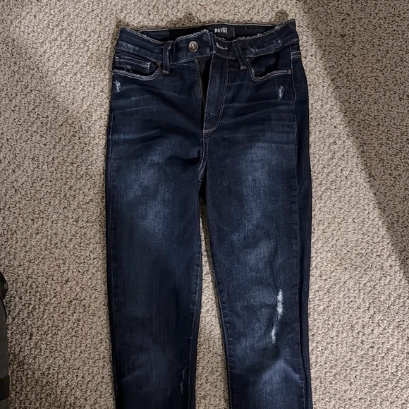 Paige Women's Dark Blue mid to high rise Skinny Jeans Size 25